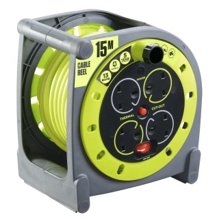 RS PRO 15 m 4 Socket Type G Cable Reel Case Reel, 240V 889-2488