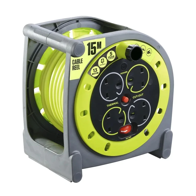 RS PRO 15 m 4 Socket Type G Cable Reel Case Reel, 240V 889-2488