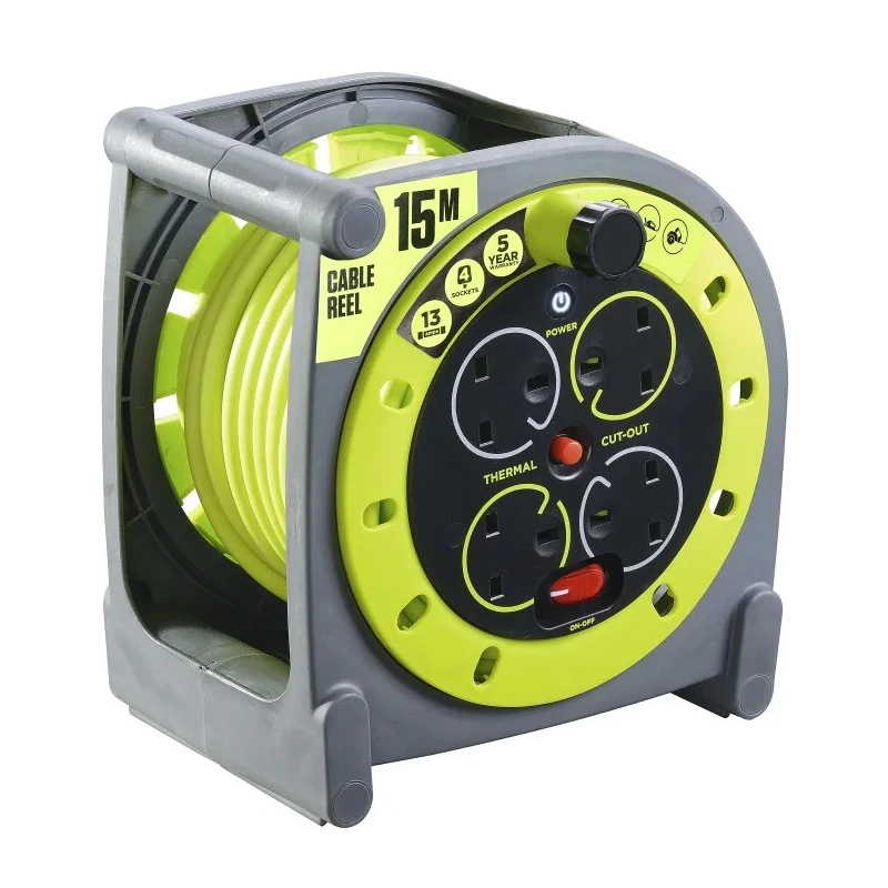 RS PRO 15 m 4 Socket Type G Cable Reel Case Reel, 240V 889-2488