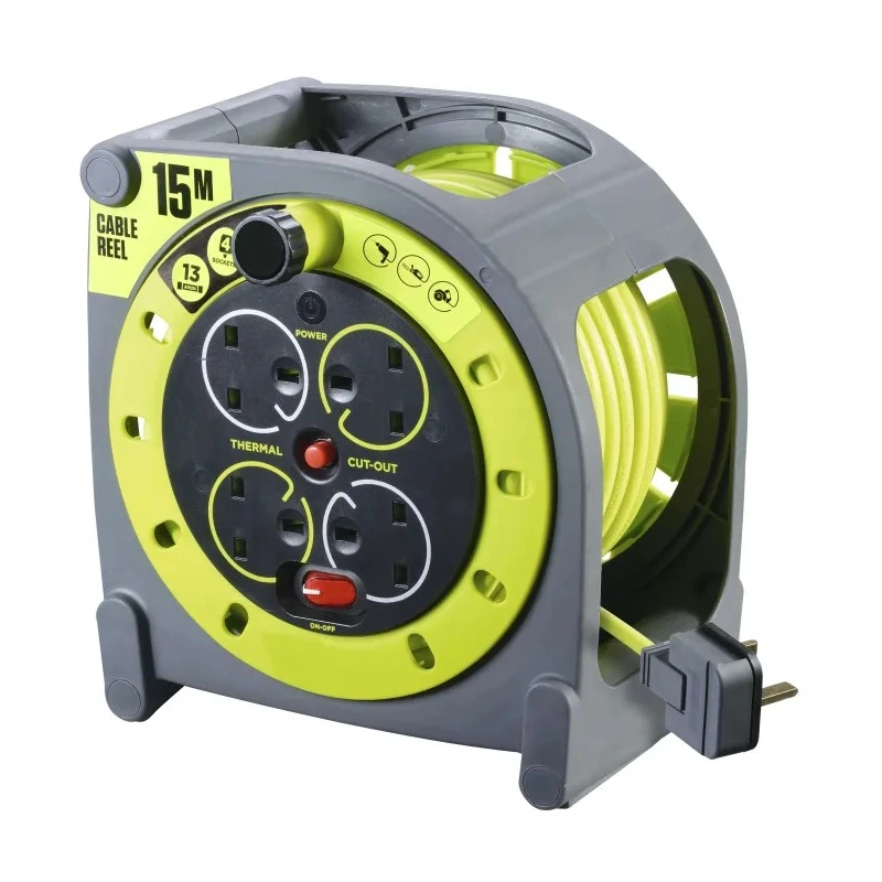 RS PRO 15 m 4 Socket Type G Cable Reel Case Reel, 240V 889-2488