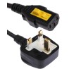 Schurter IEC C13 to BS1363 Power Cord Black PVC Jacket 2m 250V 10A 6051.2008