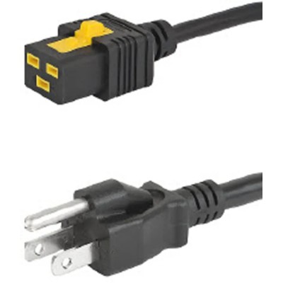 Schurter IEC C19 to 3-Pin Japanese Power Cord PVC Black 2 m 16A 125, 250V AC 6051.2051