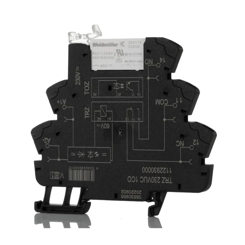Weidmüller TRZ Series Interface Relay, DIN Rail Mount, 230V Coil Voltage, SPDT Contact, 3.5mA Coil Current, 6A 1122930000