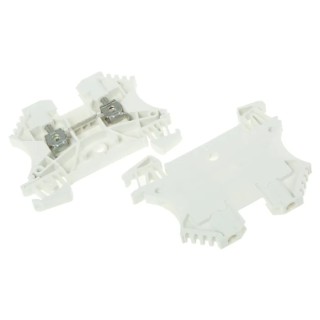 Weidmüller WDU Series Feed Through Terminal Block 2.5mm², 1-Level Screw Termination, White 1036800000