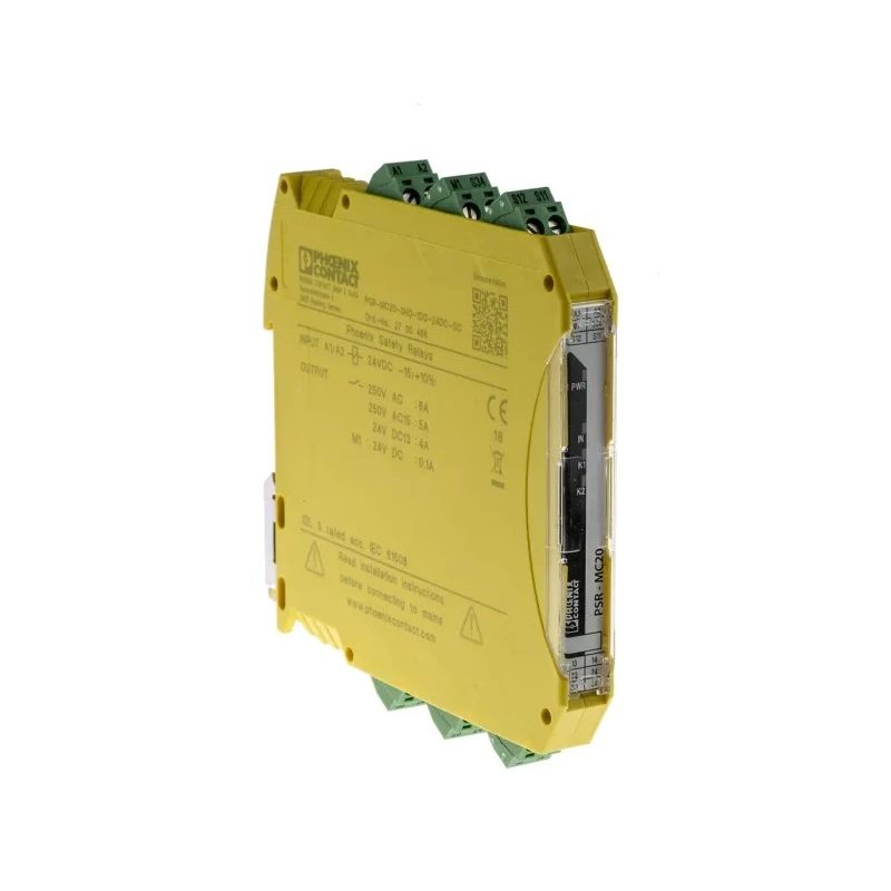 Pilz PSR- 24V dc Safety Relay with 3 Safety Contacts and 3 Auxiliary Contacts MC20-3NO-1DO-24DC-SC