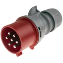 Scame Optima IP44 Red Cable Mount 6P+PE Straight Industrial Power Connector 32A 415V IP44 