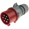 Scame Optima IP44 Red Cable Mount 6P+PE Straight Industrial Power Connector 32A 415V IP44