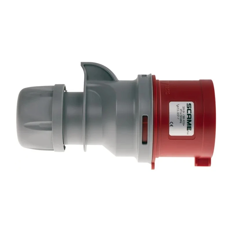 Scame Optima IP44 Red Cable Mount 6P+PE Straight Industrial Power Connector 32A 415V IP44 