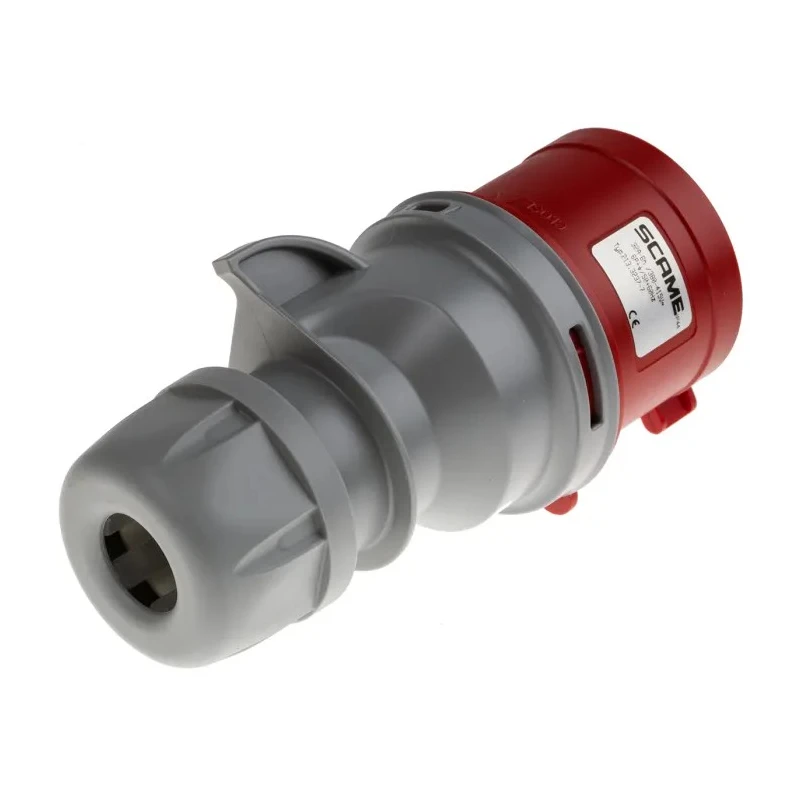 Scame Optima IP44 Red Cable Mount 6P+PE Straight Industrial Power Connector 32A 415V IP44 
