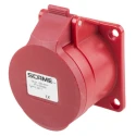 Scame Panel Mount Industrial Power Connector 16A 415V IP44 Red 6P+PE Screw Terminal Optima 