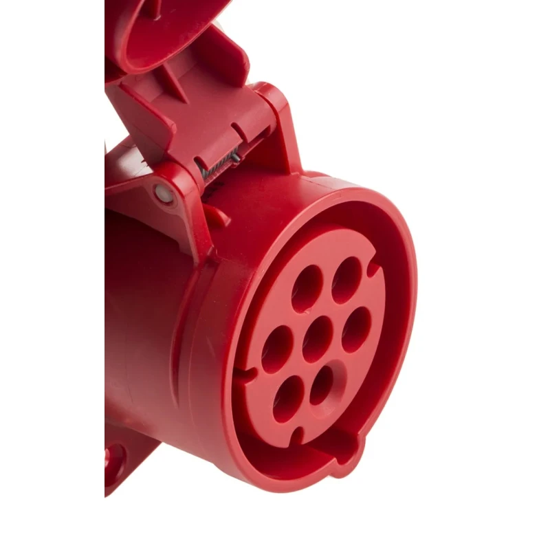Scame Panel Mount Industrial Power Connector 16A 415V IP44 Red 6P+PE Screw Terminal Optima 