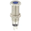 Sloan Blue LED Panel Mount Indicator, 3448 Series, 8.2 x 7.6 mm Mount Hole, FASTON Termination, IP68 Rated 3448S1B1B91GCL1