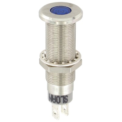 Sloan Blue LED Panel Mount Indicator, 3448 Series, 8.2 x 7.6 mm Mount Hole, FASTON Termination, IP68 Rated 3448S1B1B91GCL1