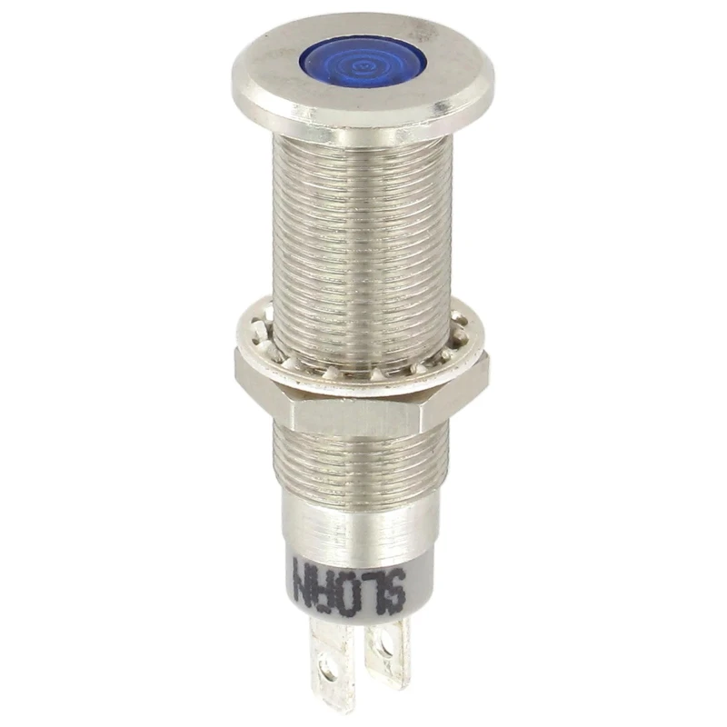Sloan Blue LED Panel Mount Indicator, 3448 Series, 8.2 x 7.6 mm Mount Hole, FASTON Termination, IP68 Rated 3448S1B1B91GCL1