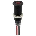 Sloan Red Panel Mount Indicator LED, 28V, 5V, 20mA, Lead Wire Termination, IP68, Prominent Bezel 348811R1R54UCL1