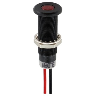Sloan Red Panel Mount Indicator LED, 28V, 5V, 20mA, Lead Wire Termination, IP68, Prominent Bezel 348811R1R54UCL1
