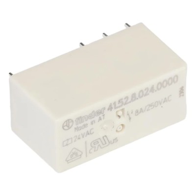 Finder PCB Power Relay 24V AC Coil, 8A Switching Current, DPDT, Series 41 41.52.8.024.0000