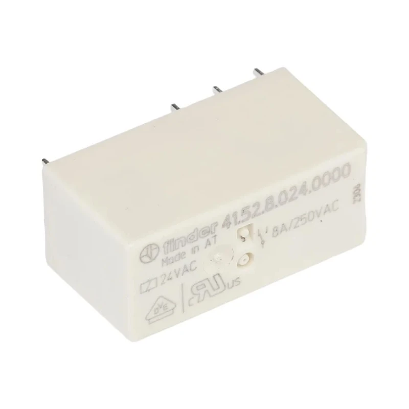 Finder PCB Power Relay 24V AC Coil, 8A Switching Current, DPDT, Series 41 41.52.8.024.0000