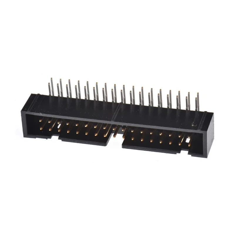 Hirose Right Angle Through Hole PCB Header, 34 Contacts, 2 Row, 2.54 mm Pitch, Shrouded, Brass Gold Plated Contact HIF3FC