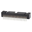 Hirose Right Angle Through Hole PCB Header, 34 Contacts, 2 Row, 2.54 mm Pitch, Shrouded, Brass Gold Plated Contact HIF3FC