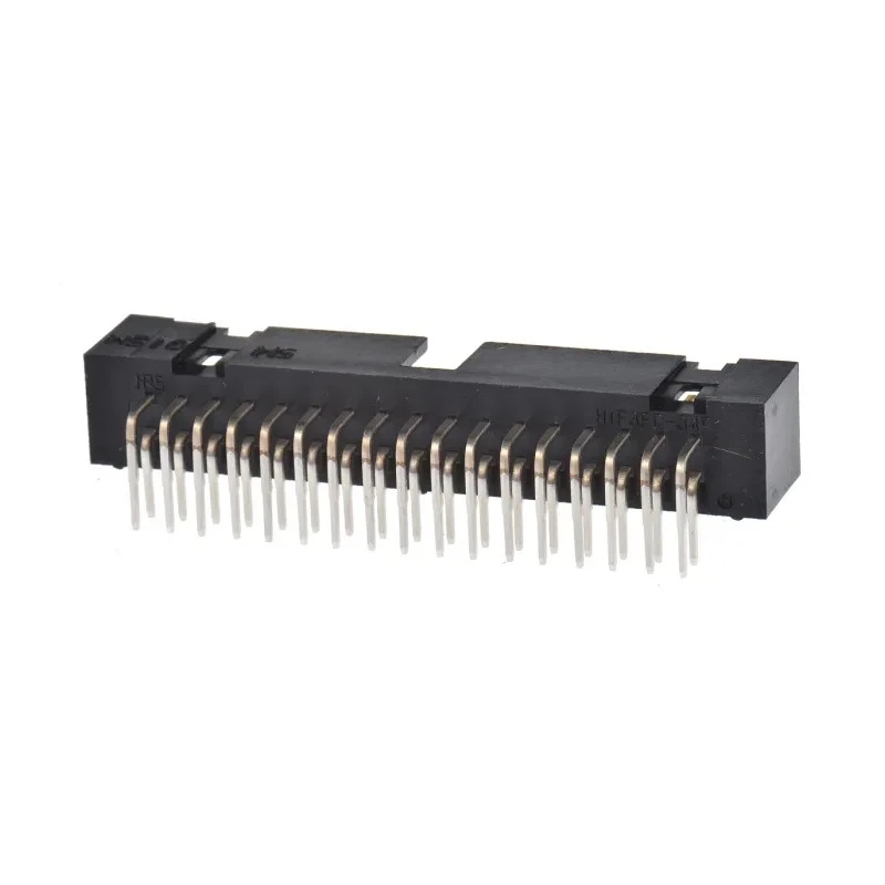 Hirose Right Angle Through Hole PCB Header, 34 Contacts, 2 Row, 2.54 mm Pitch, Shrouded, Brass Gold Plated Contact HIF3FC