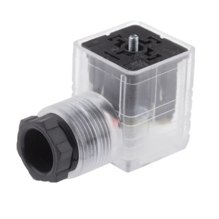 RS PRO 2P+E DIN 43650 A Solenoid Connector Female Indicator Light, 12V dc Voltage 896-2085