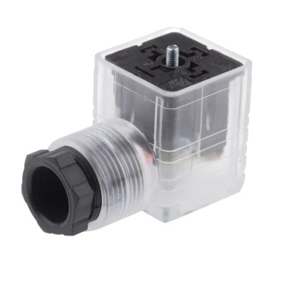 RS PRO 2P+E DIN 43650 A Solenoid Connector Female Indicator Light, 12V dc Voltage 896-2085