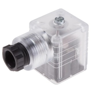 RS PRO 3P+E DIN 43650 A Solenoid Connector Female Indicator Light, 10A, 250V Voltage 896-2108