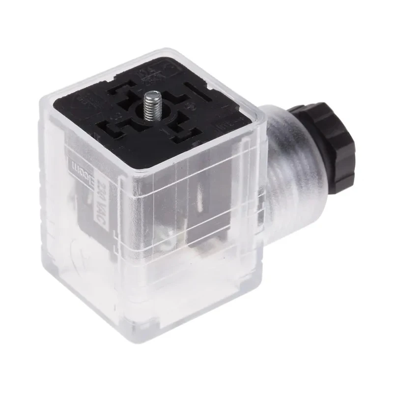RS PRO 3P+E DIN 43650 A Solenoid Connector Female Indicator Light, 10A, 250V Voltage 896-2108
