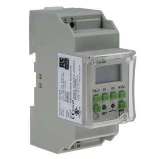 RS PRO Digital DIN Rail Time Switch 1 Channel 240V ac SPDT Contact 6-Year Battery Life 896-6876