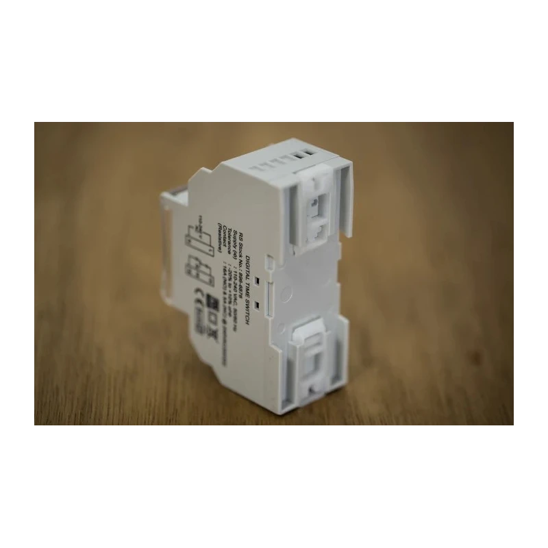 RS PRO Digital DIN Rail Time Switch 1 Channel 240V ac SPDT Contact 6-Year Battery Life 896-6876
