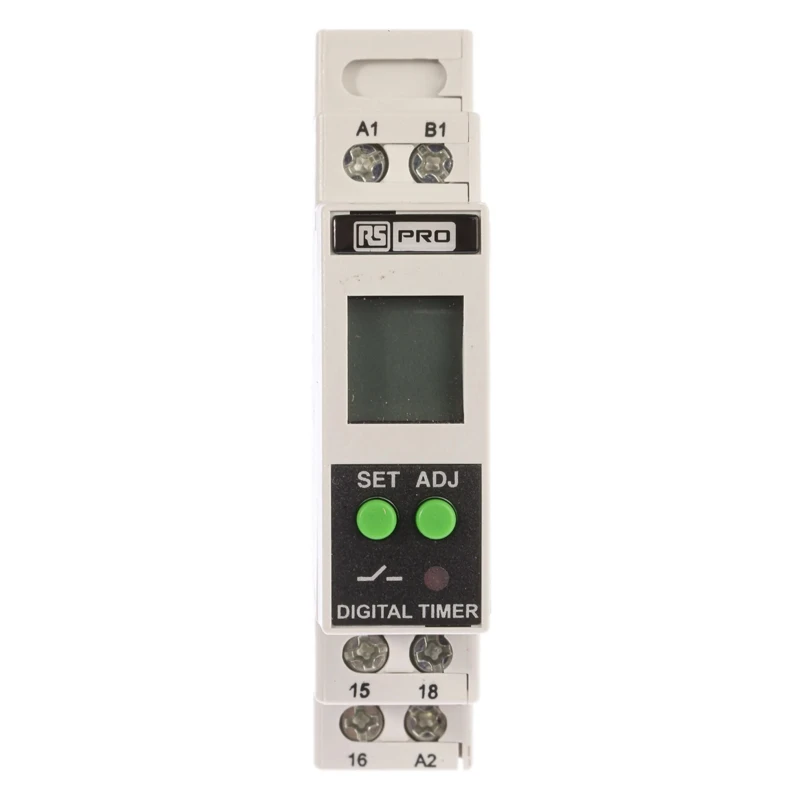 RS PRO DIN Rail Timer Relay, 1-Contact, 24 to 240 V DC/AC, 8A Contact Current, Multifunction SPDT, 0.1 s to 999 h 896-6854