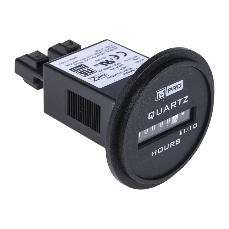 RS PRO 6 Digit Analogue Hour Meter Panel Mount 264V AC with 3.6mm Digit Height 896-6933