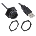 Molex Sealed Industrial USB Cable, Female USB Type A to Female USB Type A, USB 2.0, Black Jacket, 150mm Length 84729-0003