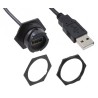 Molex Sealed Industrial USB Cable, Female USB Type A to Female USB Type A, USB 2.0, Black Jacket, 150mm Length 84729-0003