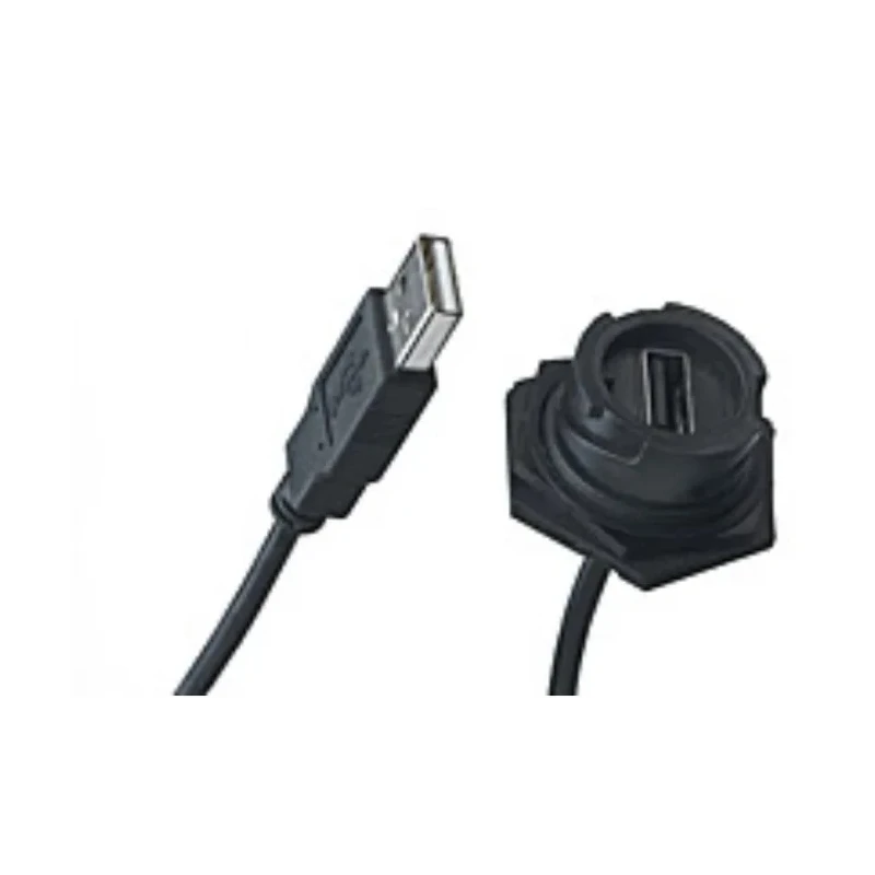 Molex Sealed Industrial USB Cable, Female USB Type A to Female USB Type A, USB 2.0, Black Jacket, 150mm Length 84729-0003