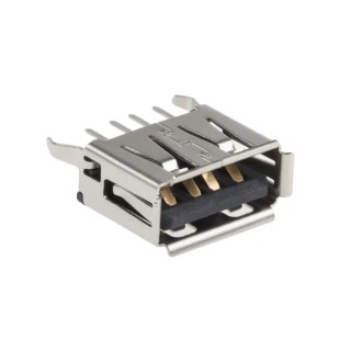 Molex USB Connector Through Hole Female 1 Port USB Type A USB 2.0 1.5A 30V 105057-0001