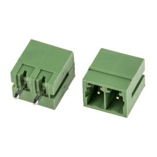 RS PRO Pluggable Terminal Block 2-Contact 3.81 mm Pitch 1 Row Green Female Straight Connector Solder Method RS PRO 897-1105