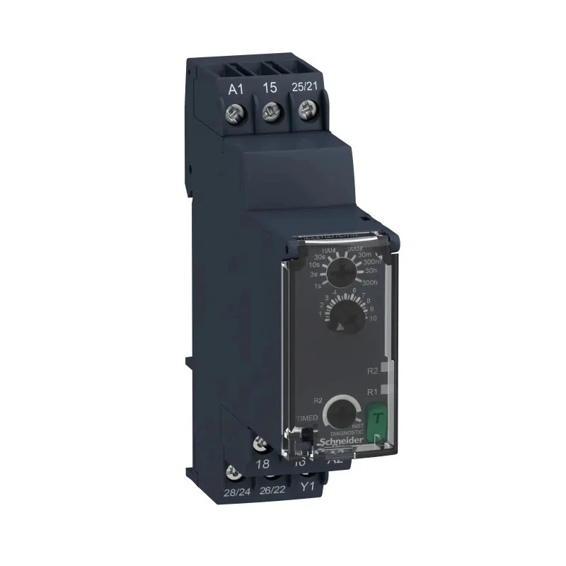 Schneider Electric Harmony Time Series DIN Rail Timer Relay 2-Contact 24 to 240 V dc 24V ac 240 V ac RE22R2ACMR