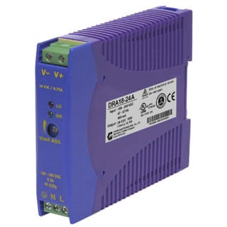 Chinfa DIN Rail Power Supply 264V AC Input 12V DC 1.5A 18W DRA18