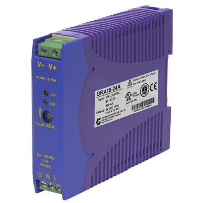 Chinfa DIN Rail Power Supply 264V AC Input 12V DC 1.5A 18W DRA18