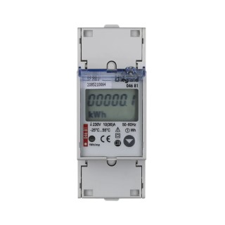 Legrand 1 Phase Electronic LCD Energy Meter 0 046 81, Series EMDX3, Pulse Output, 7-Digit Display