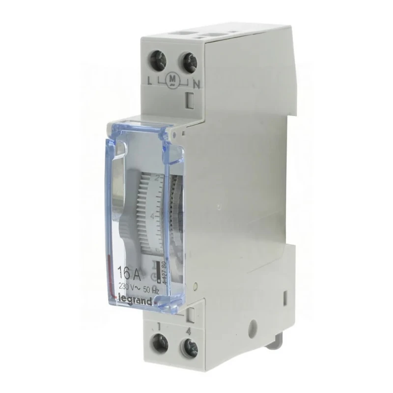 Legrand Analogue DIN Rail Time Switch 230V AC 1 Channel SPNO Contact Configuration 4 127 80
