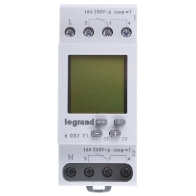 Legrand Digital MicroRex Plus 2 DIN Rail Time Switch 2-Channel 230V AC 6 037 71