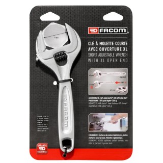 Facom Adjustable Spanner 40 mm Jaw Capacity 200mm Overall Length Metal Handle 113AS.8CPB