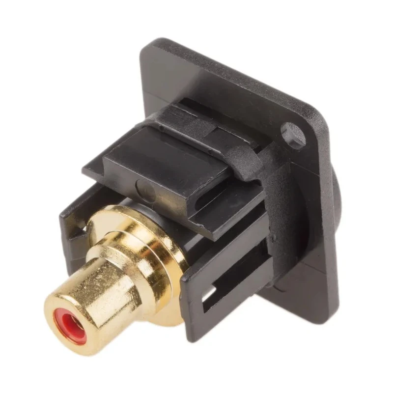 RS PRO Black Straight Panel RCA Socket 898-7611, Female Connector, Solder Termination, United Kingdom