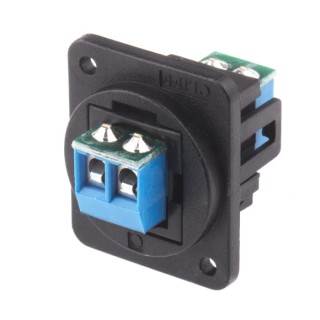 RS PRO Terminal Block Connector 2-Way Panel Mount Solder Termination 24mm² Wire 10A 60V Nickel Plated Black 898-7637