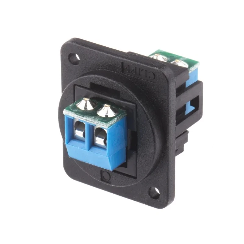 RS PRO Terminal Block Connector 2-Way Panel Mount Solder Termination 24mm² Wire 10A 60V Nickel Plated Black 898-7637