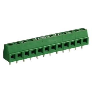 RS PRO PCB Terminal Block, 12-Contact, 5 mm Pitch, 1 Row, Green Polyamide Housing, Screw Wire Connection, 300V 10A 897-0875