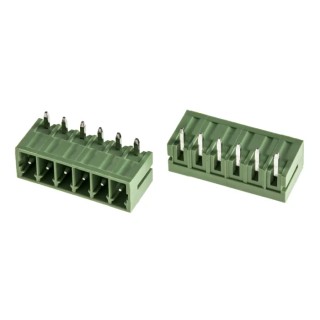 RS PRO Right Angle Through Hole Pluggable Terminal Block 6 Contacts 3.5 mm Pitch 1 Row Shrouded 897-1060